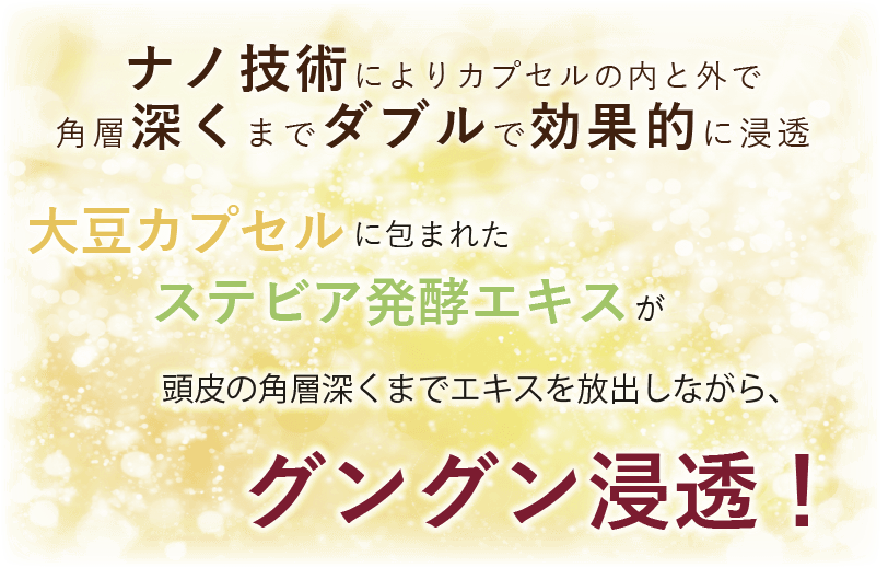 ステビア発酵エキスがグングン浸透!